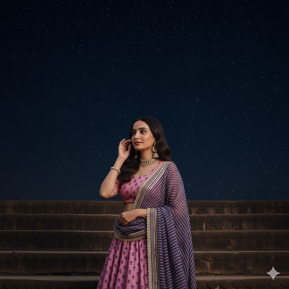 Pink & Purple Designer Lehenga Set