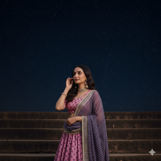 Pink & Purple Designer Lehenga Set