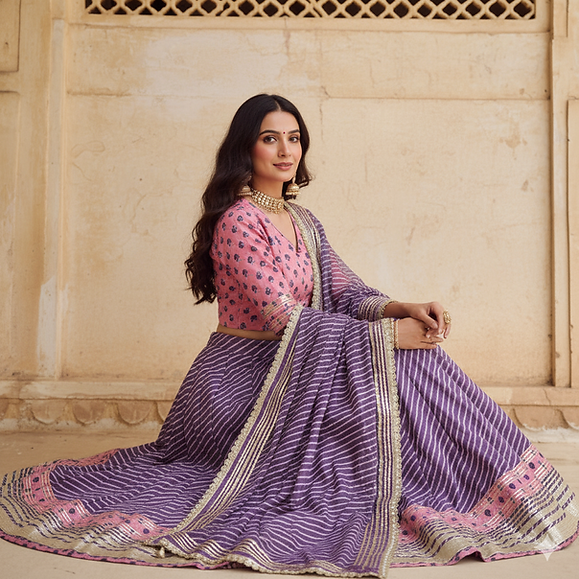 Pink & Purple Designer Lehenga Set