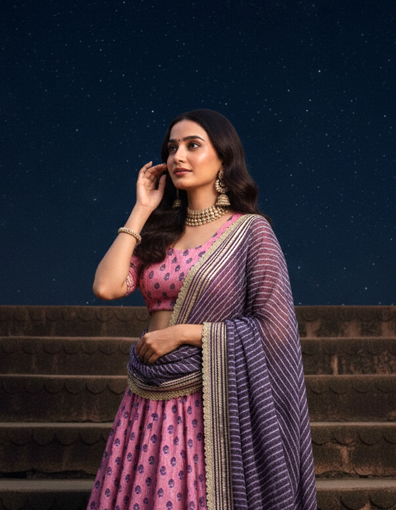 Pink & Purple Designer Lehenga Set