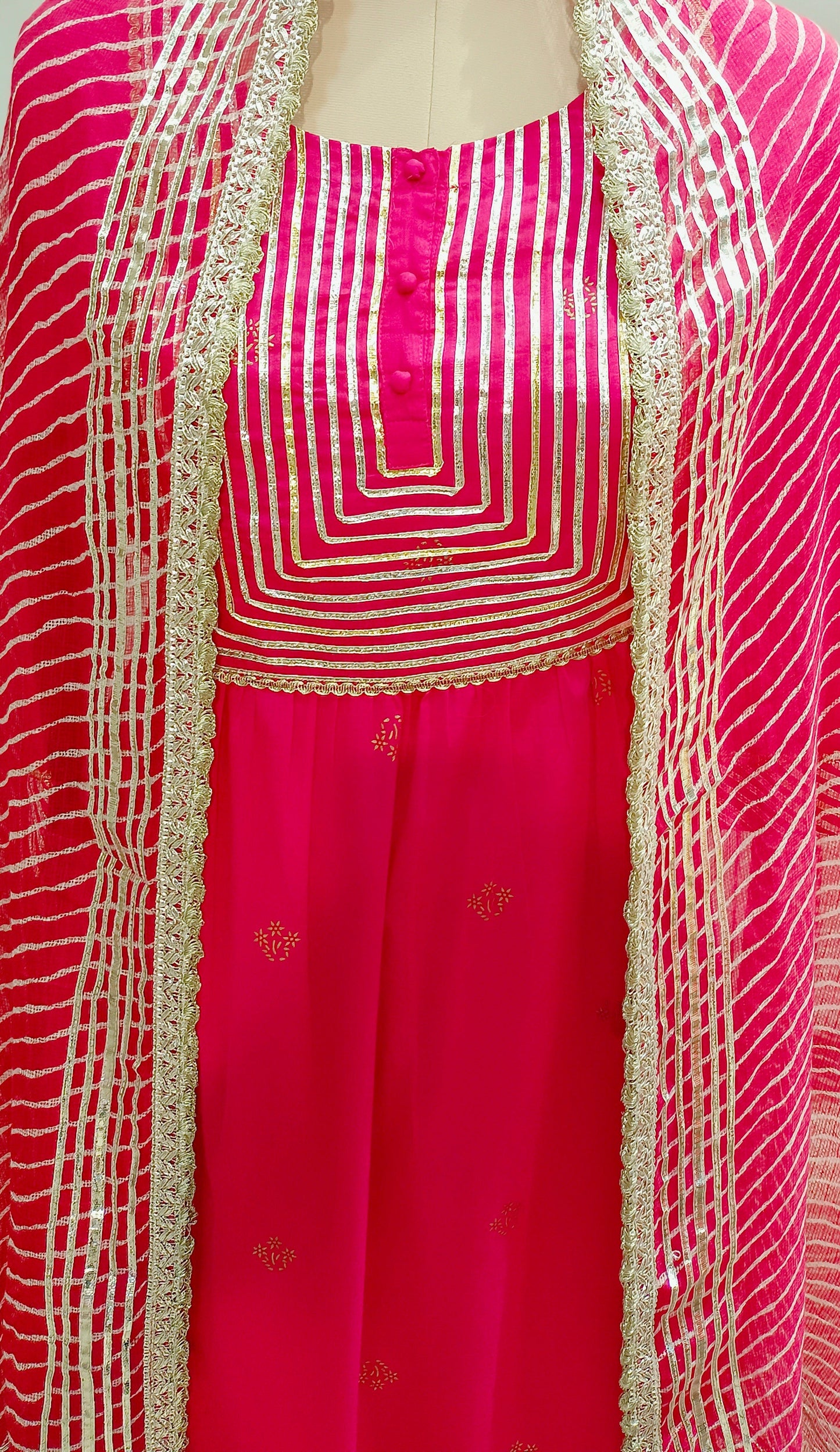 Pink Embroidered Mulmul Kurta Pant Set