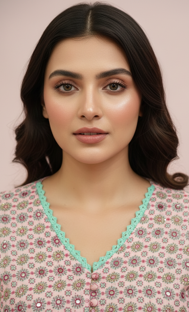 Elegant Mulmul Embroidered Kurta Palazzo Set with Dupatta